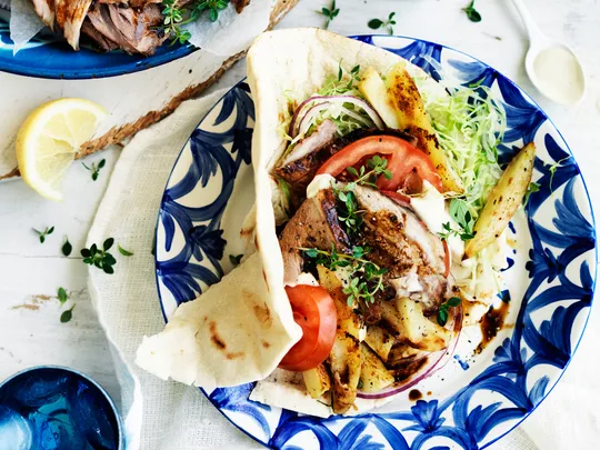 Lamb and potato gyros