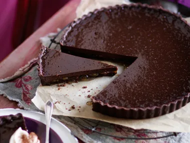 Julie Goodwin’s dark chocolate and marmalade tart