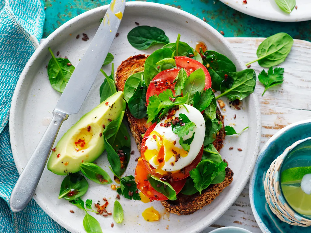 Poached egg and avocado bruschetta