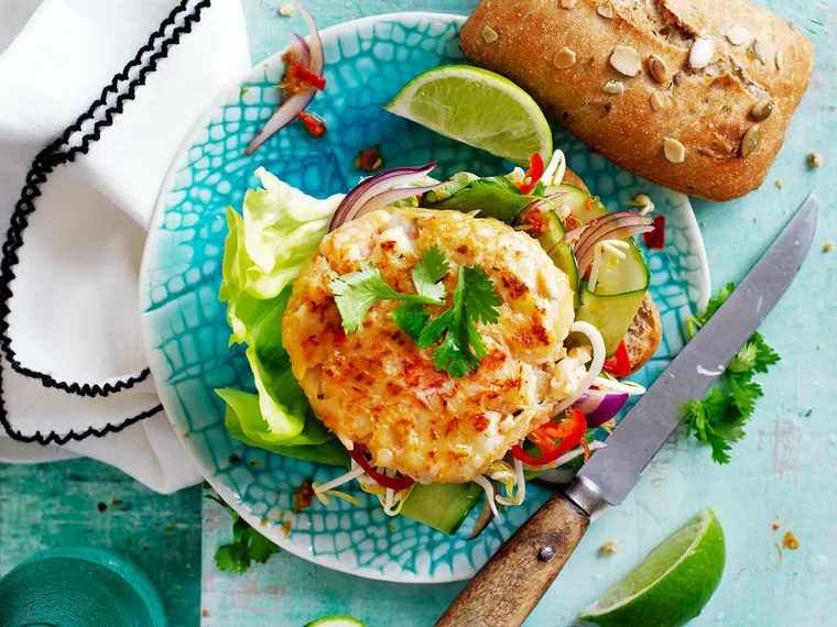 Thai prawn burgers