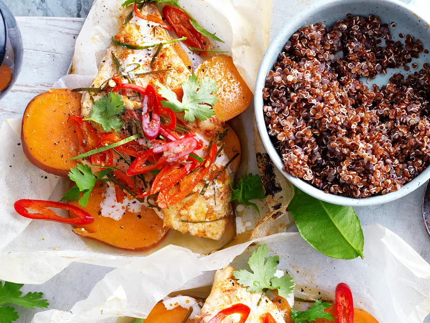 Makrut lime and red curry fish parcels | Women's Weekly Food