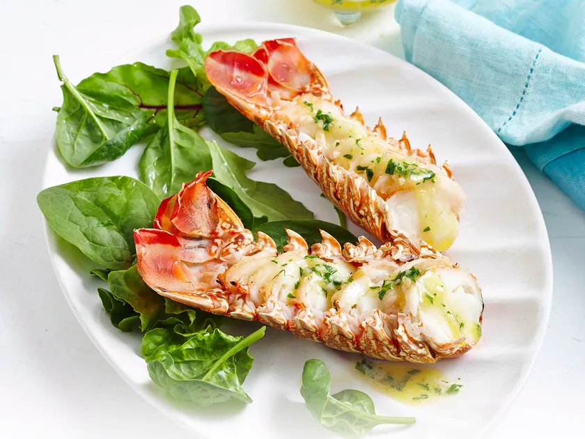 Grilled Lobster Tails with Garlic Lemon Butter