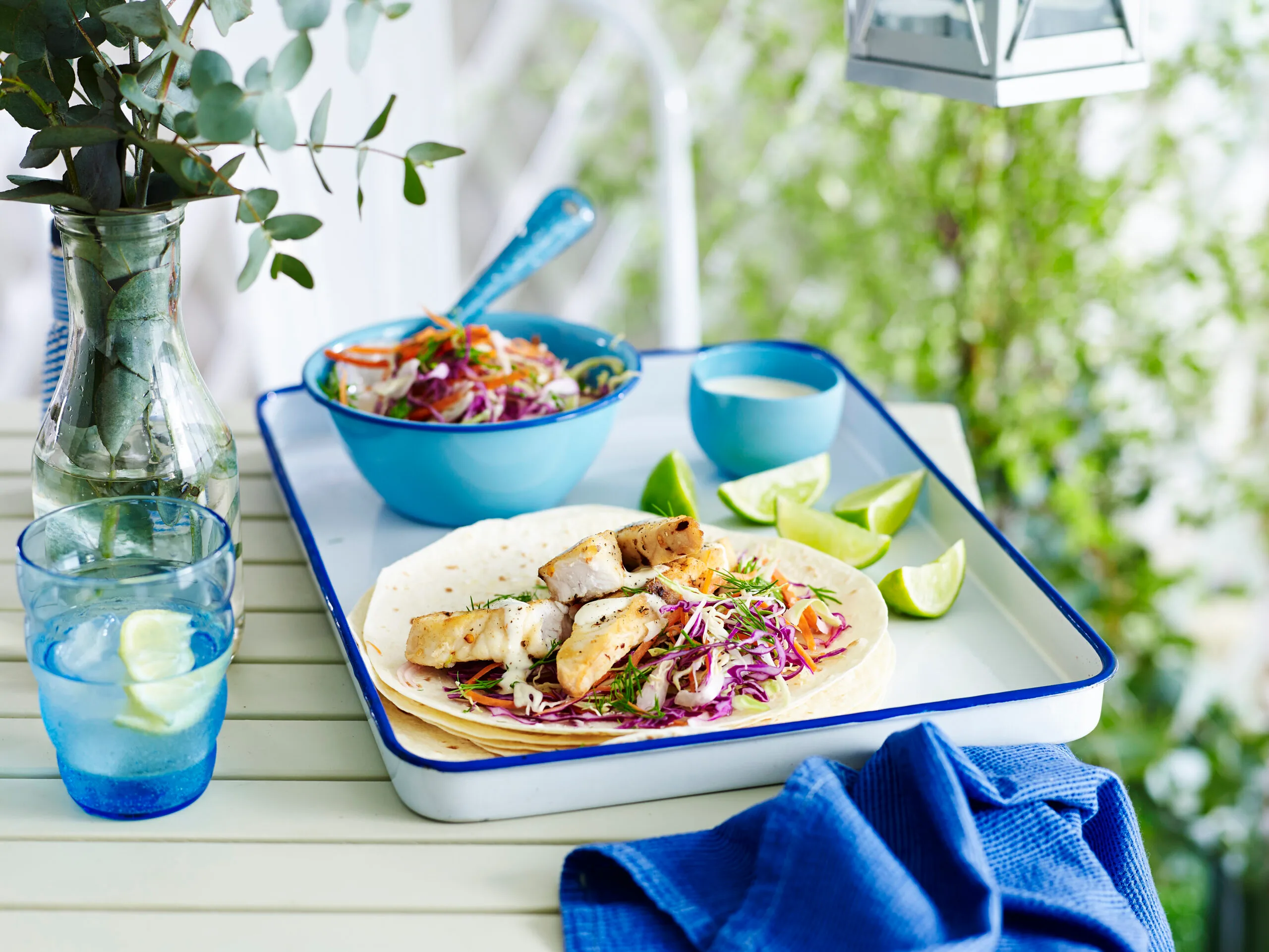 Julie Goodwin's fish tacos on a serving platter