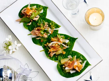 Hot-smoked trout with fresh coconut