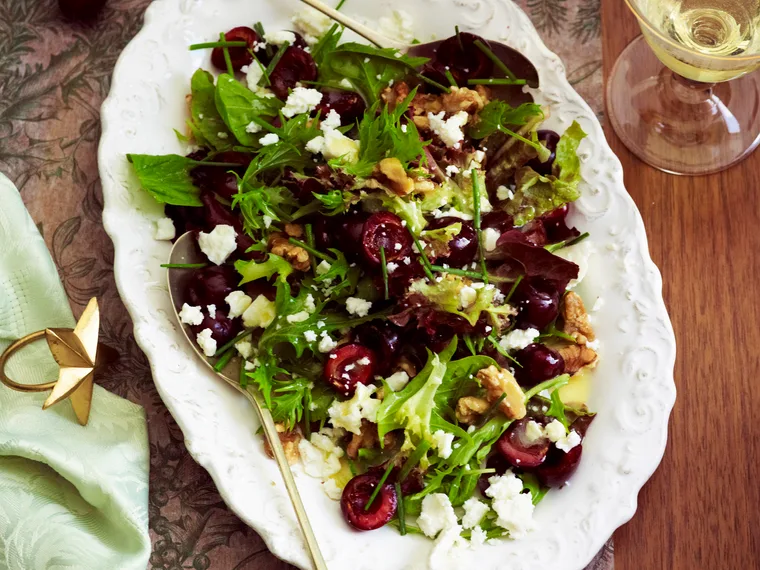 Cherry, walnut and feta salad