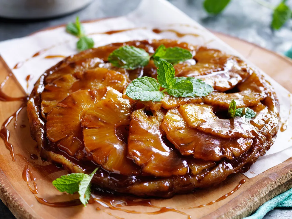 Pineapple and cardamom tarte tartin