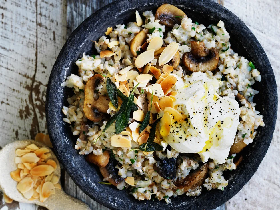 Mushroom, sage and buckwheat risotto