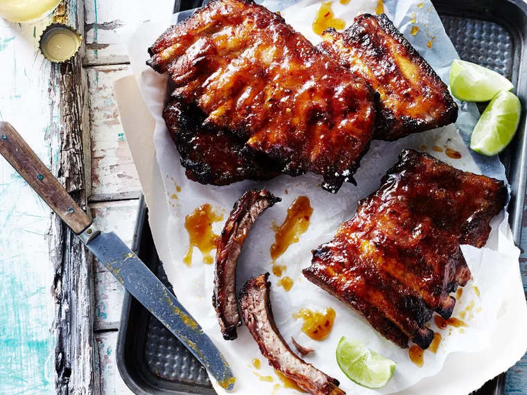 Sticky apricot & lime ribs