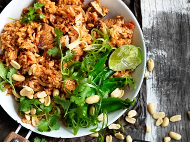 Tomato, tofu and chilli pilaf