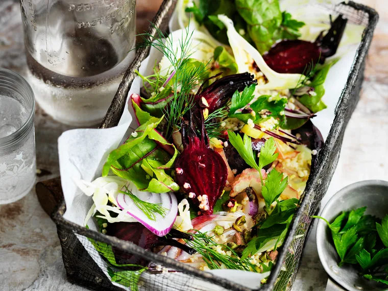 Roasted beetroot and millet salad