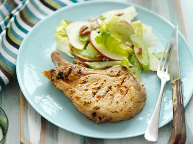 Maple mustard pork with apple salad