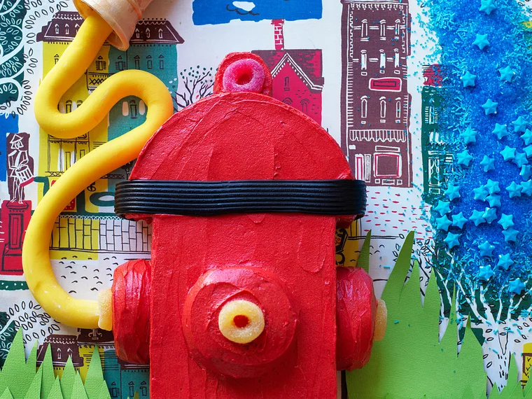 Fire hydrant cake