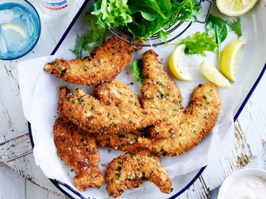 Crumbed chicken with spicy mayonnaise