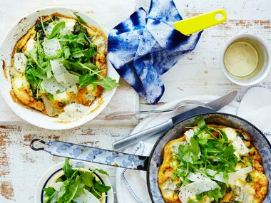 Rainbow chard and three-cheese frittata