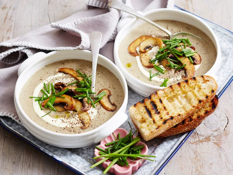 Mushroom and leek soup