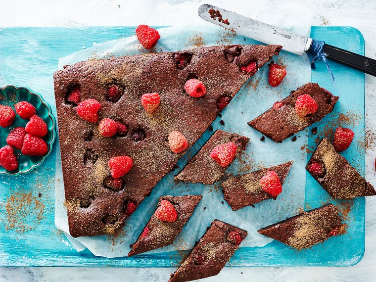 Gluten-free raspberry and chocolate brownies