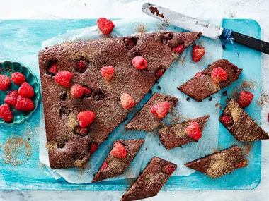 Gluten-free raspberry and chocolate brownies