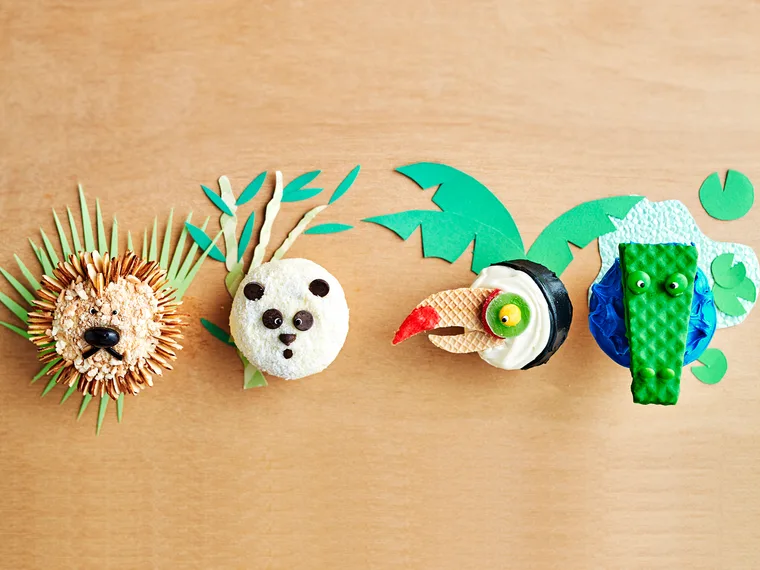 Kids&rsquo; birthday party critter cupcakes
