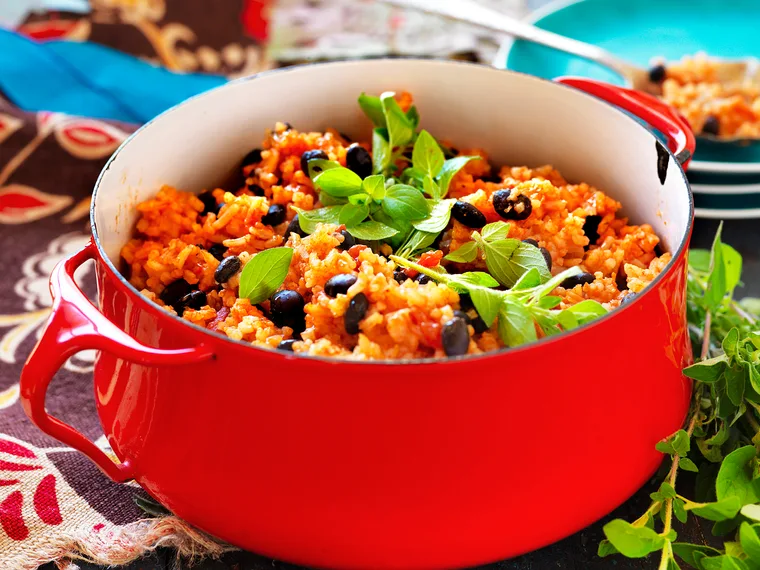 Mexican rice and black beans