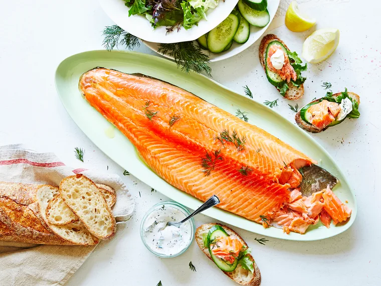 Homemade smoked ocean trout