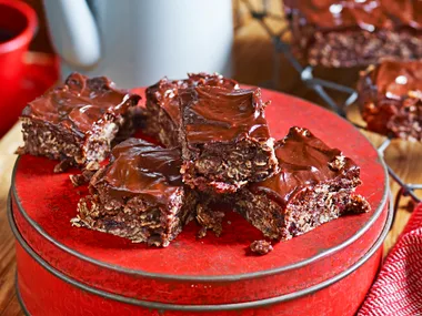 Chocolate, oat and cranberry brownies