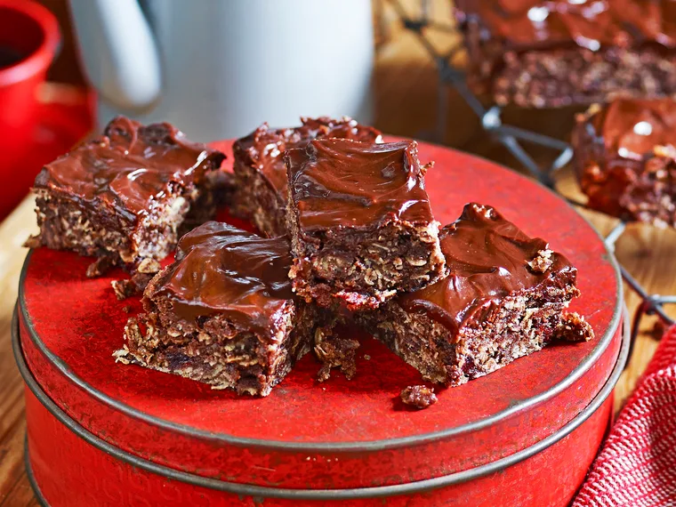 Chocolate, oat and cranberry brownies