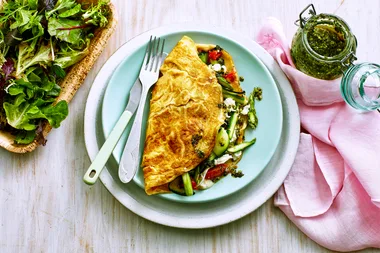 Spring vegetable omelettes