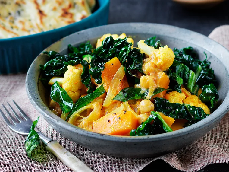 yellow curry with pumpkin and cauliflower