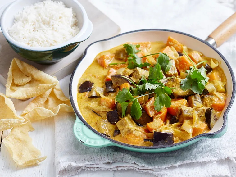 Eggplant and sweet potato curry
