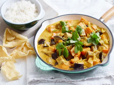 Eggplant and sweet potato curry