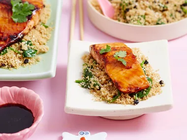 ocean trout with honey, sesame and teriyaki