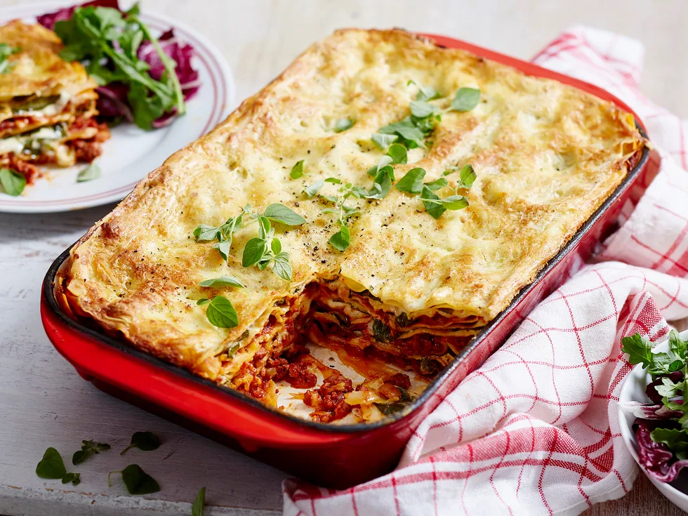 Beef, spinach and ricotta lasagne