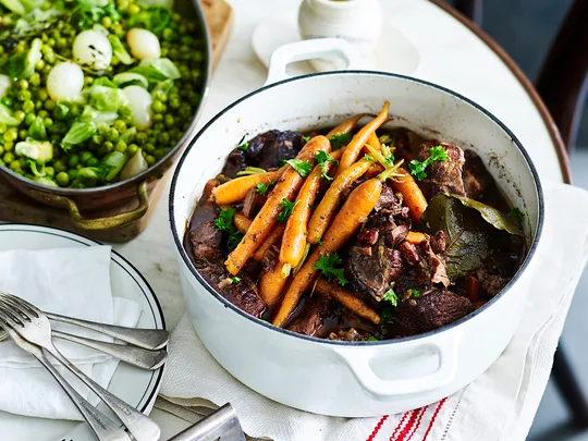 Beef and red wine casserole