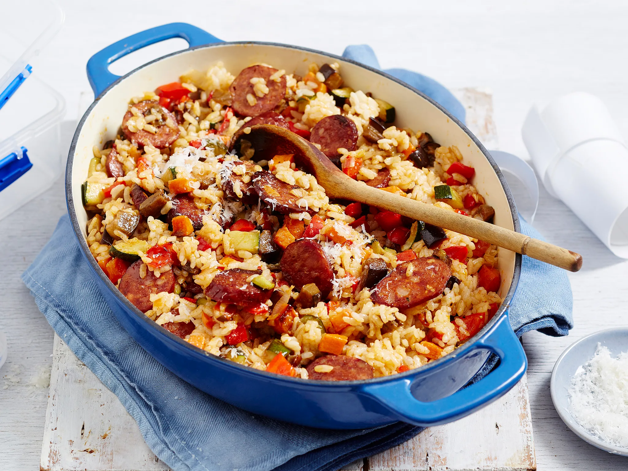 roasted vegetable and chorizo risotto recipe