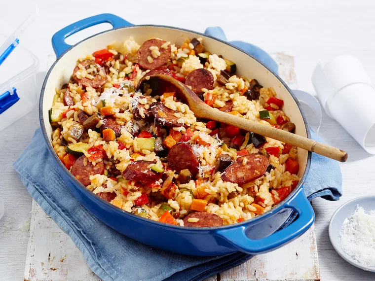 roasted vegetable and chorizo risotto recipe