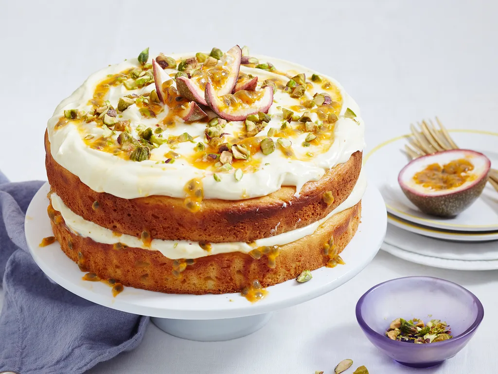 Vanilla yoghurt and passionfruit cake