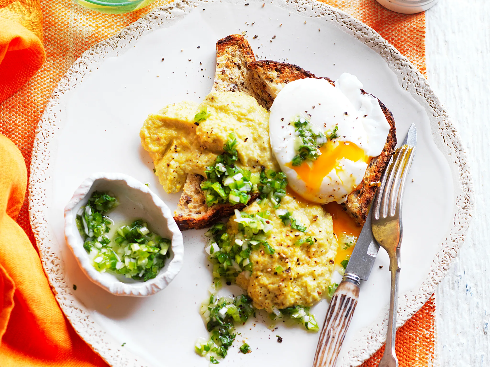 creamy corn and poached egg on toast