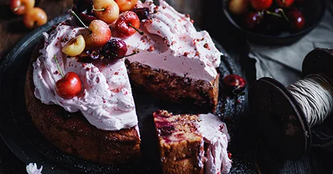 Beetroot and Cherry Cake with Pink Meringue Buttercream
