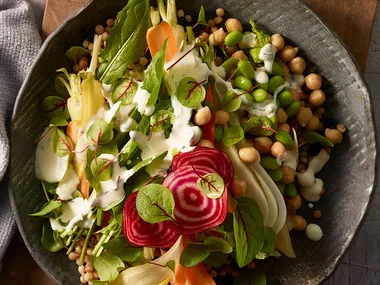 Orange basil yoghourt dressing