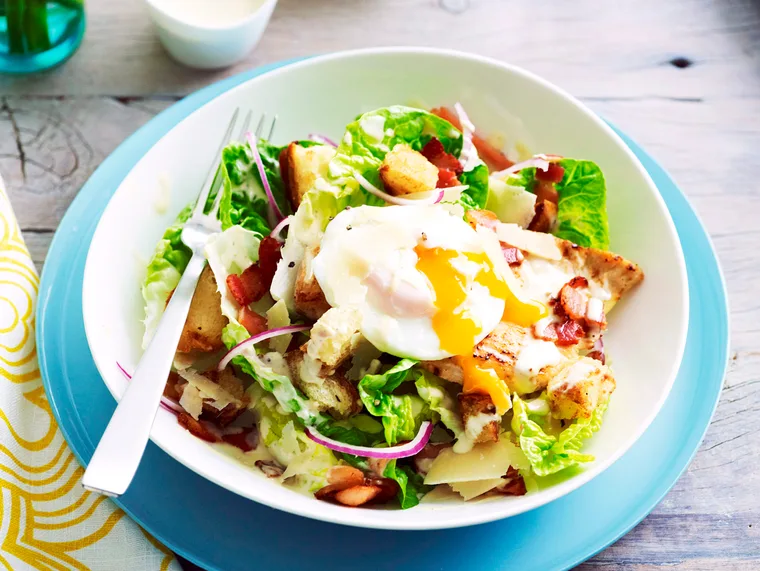 Warm chicken caesar salad