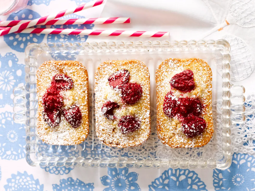 Raspberry and white chocolate friands