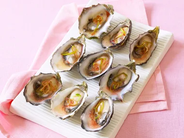 Oysters with red wine vinaigrette