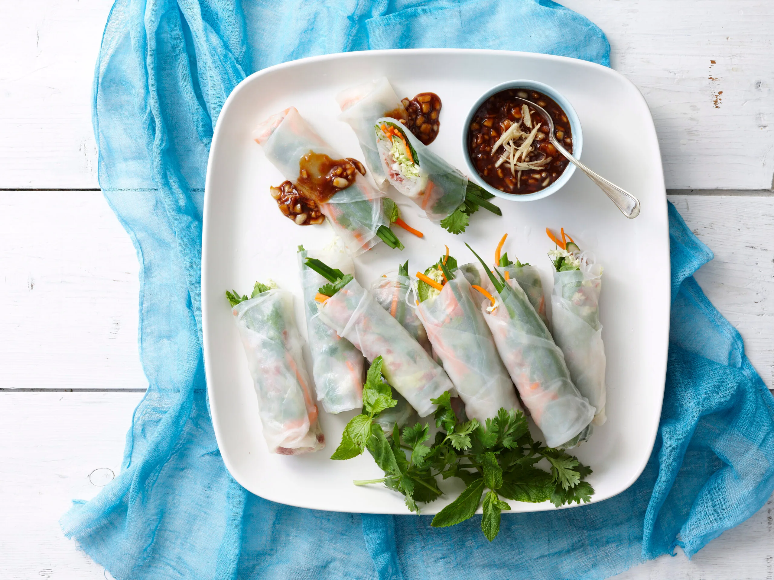 Vietnamese chicken rice paper rolls-image
