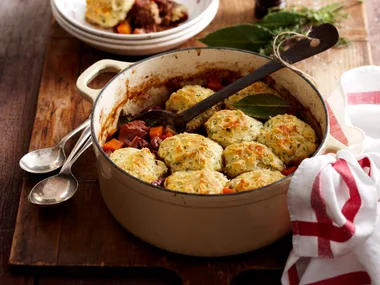 Beef stew with parsley dumplings