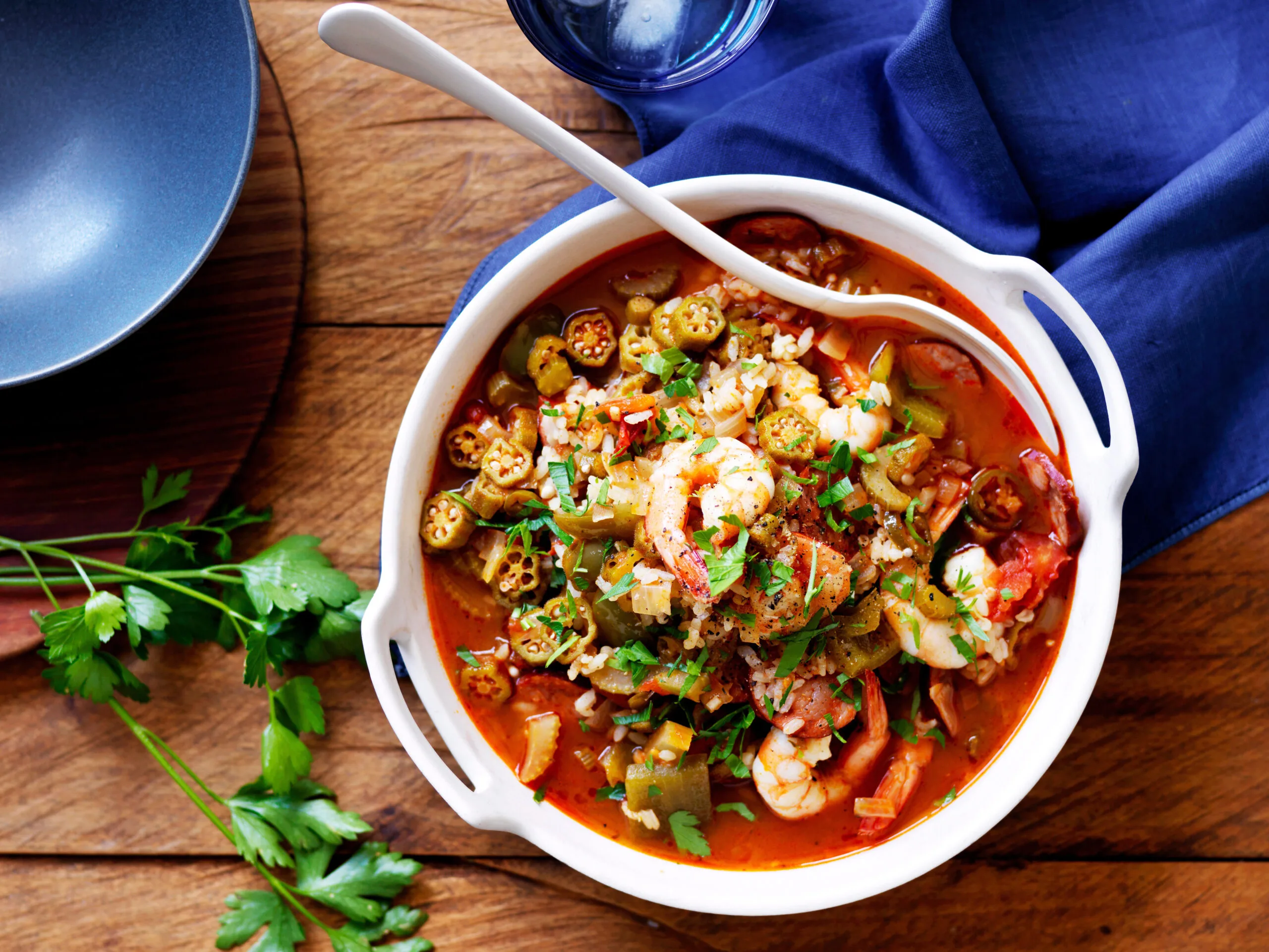 Prawn and chorizo gumbo