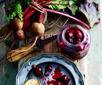 Pickled beetroot.