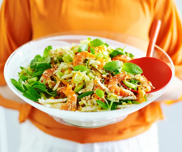 Prawn Slaw with Lime and Sesame Dressing