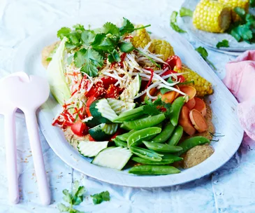 Vegetable gado gado with satay peanut sauce
