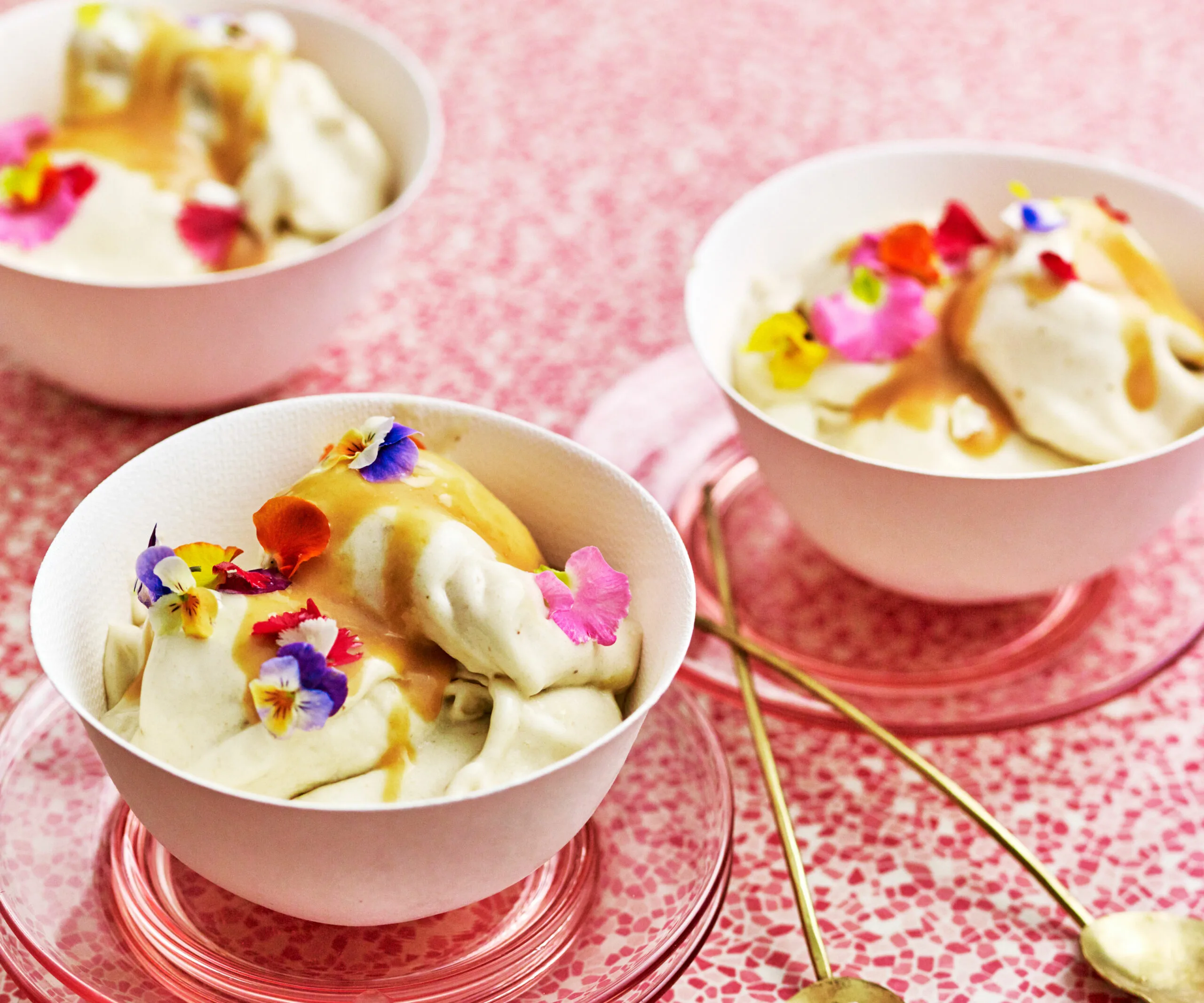 Banana nice cream recipe with coconut and rosemary