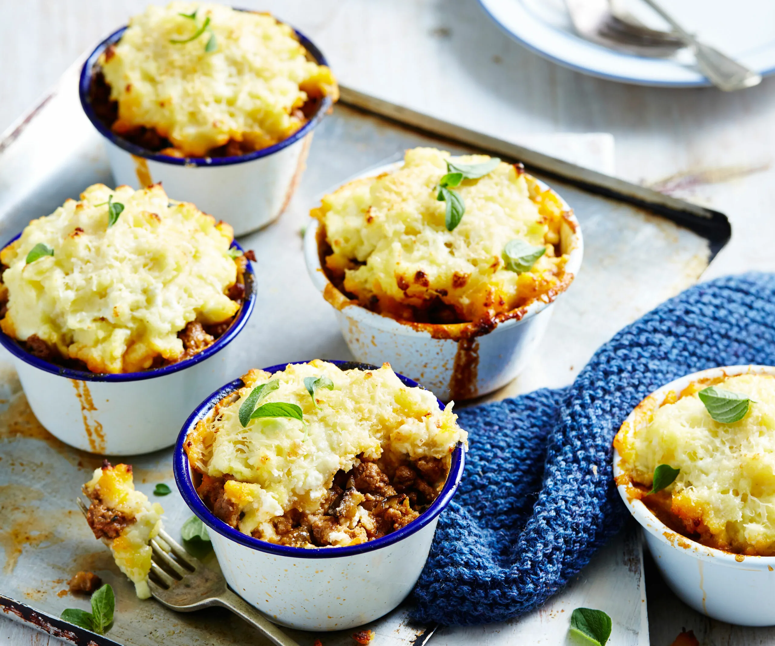 Lamb & Eggplant pies with fetta crust 